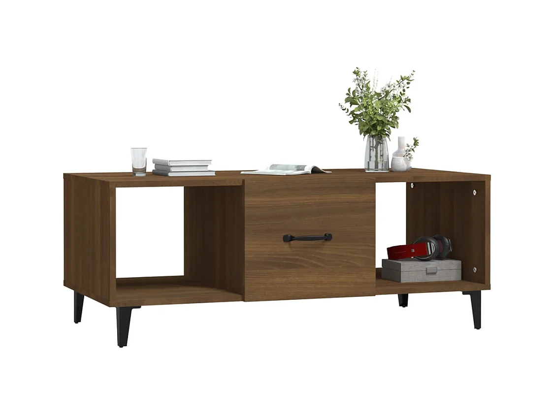 Table basse Chêne marron 102x50x40 cm Bois d'ingénierie