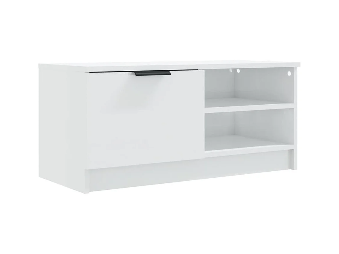 Meuble TV Blanc brillant 80x35x36,5 cm Bois d'ingénierie