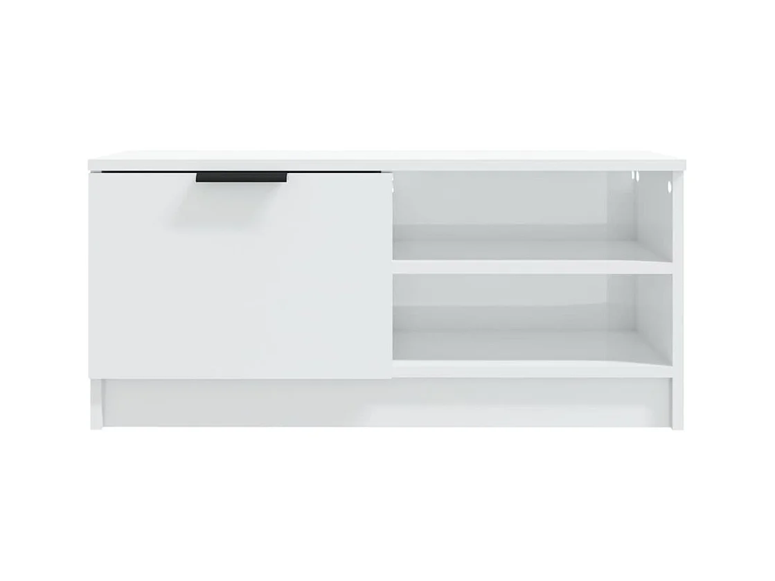 Meuble TV Blanc brillant 80x35x36,5 cm Bois d'ingénierie