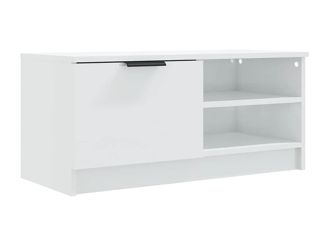 Mobile TV Bianco lucido 80x35x36,5 cm Legno composito