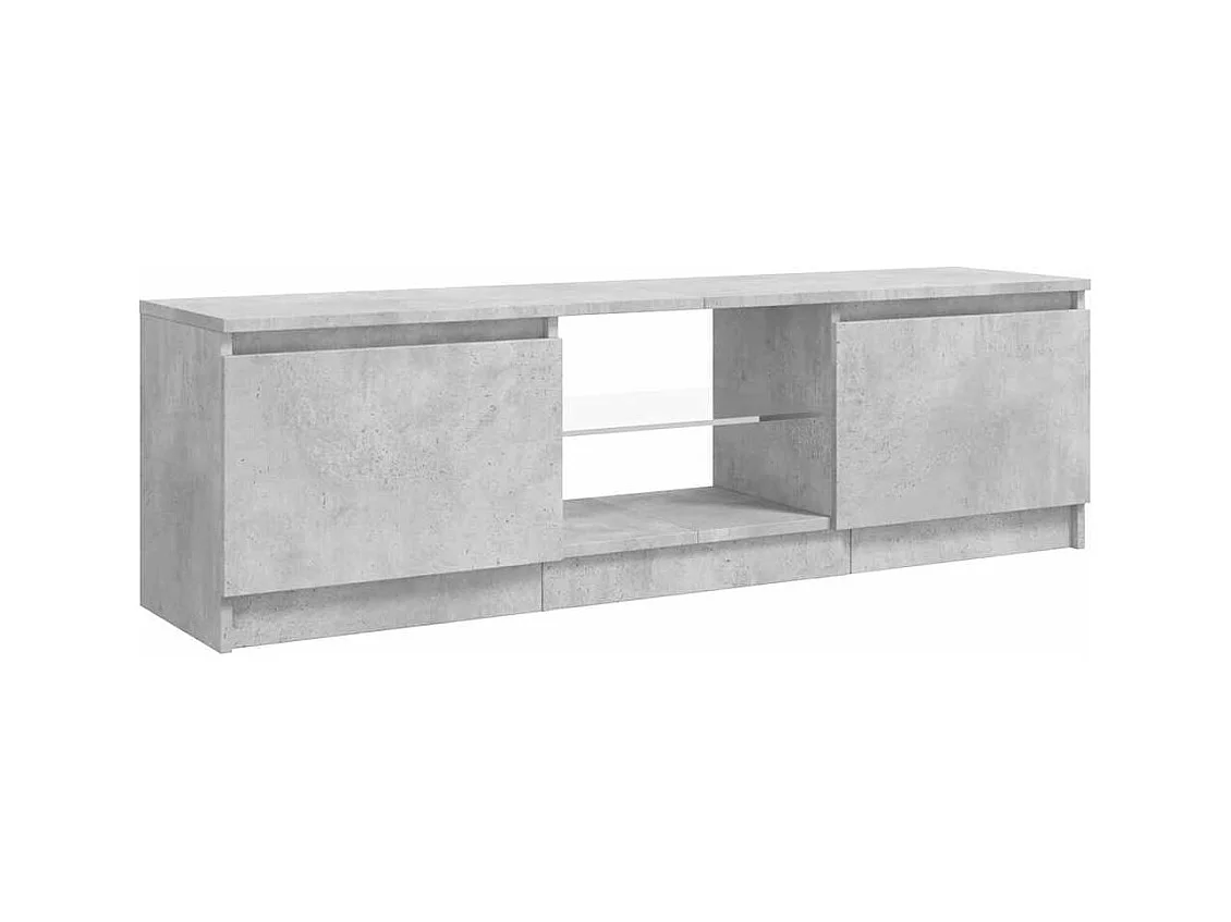 Meuble TV avec lumières LED gris béton 120x30x36 cm