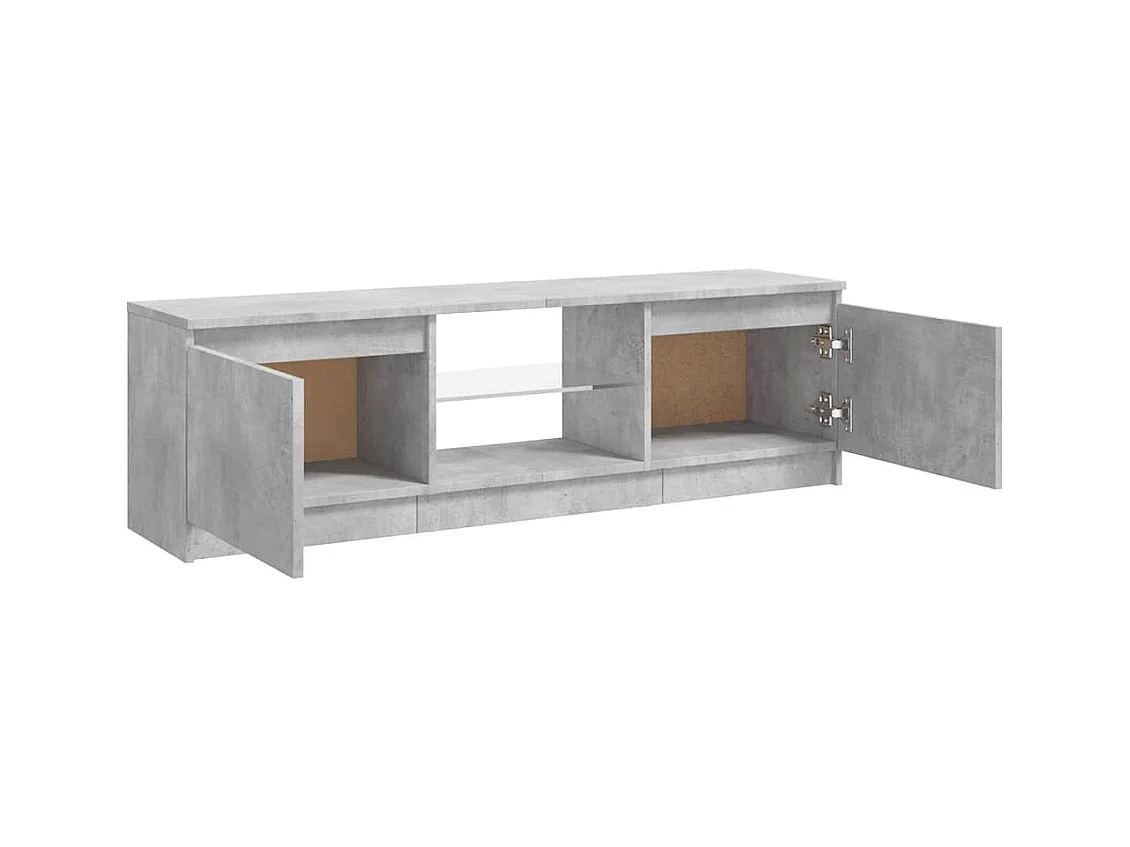 Meuble TV avec lumières LED gris béton 120x30x36 cm