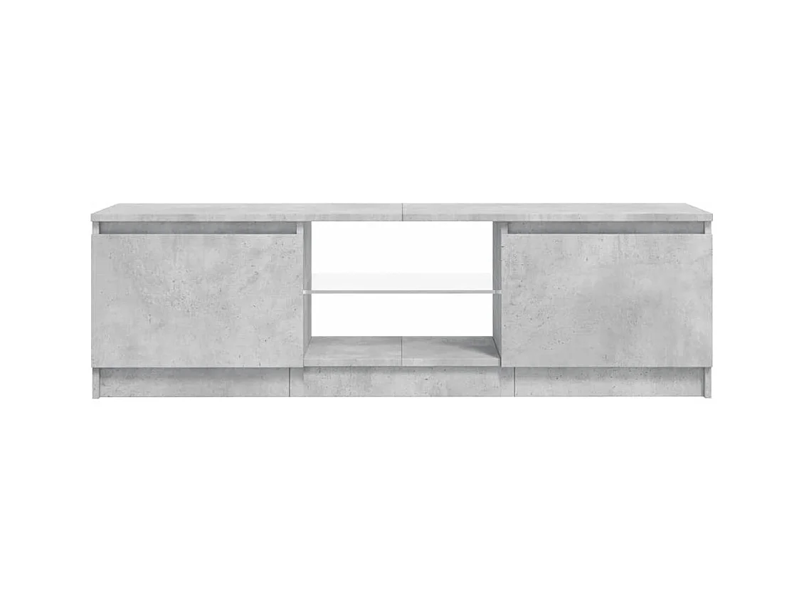Meuble TV avec lumières LED gris béton 120x30x36 cm