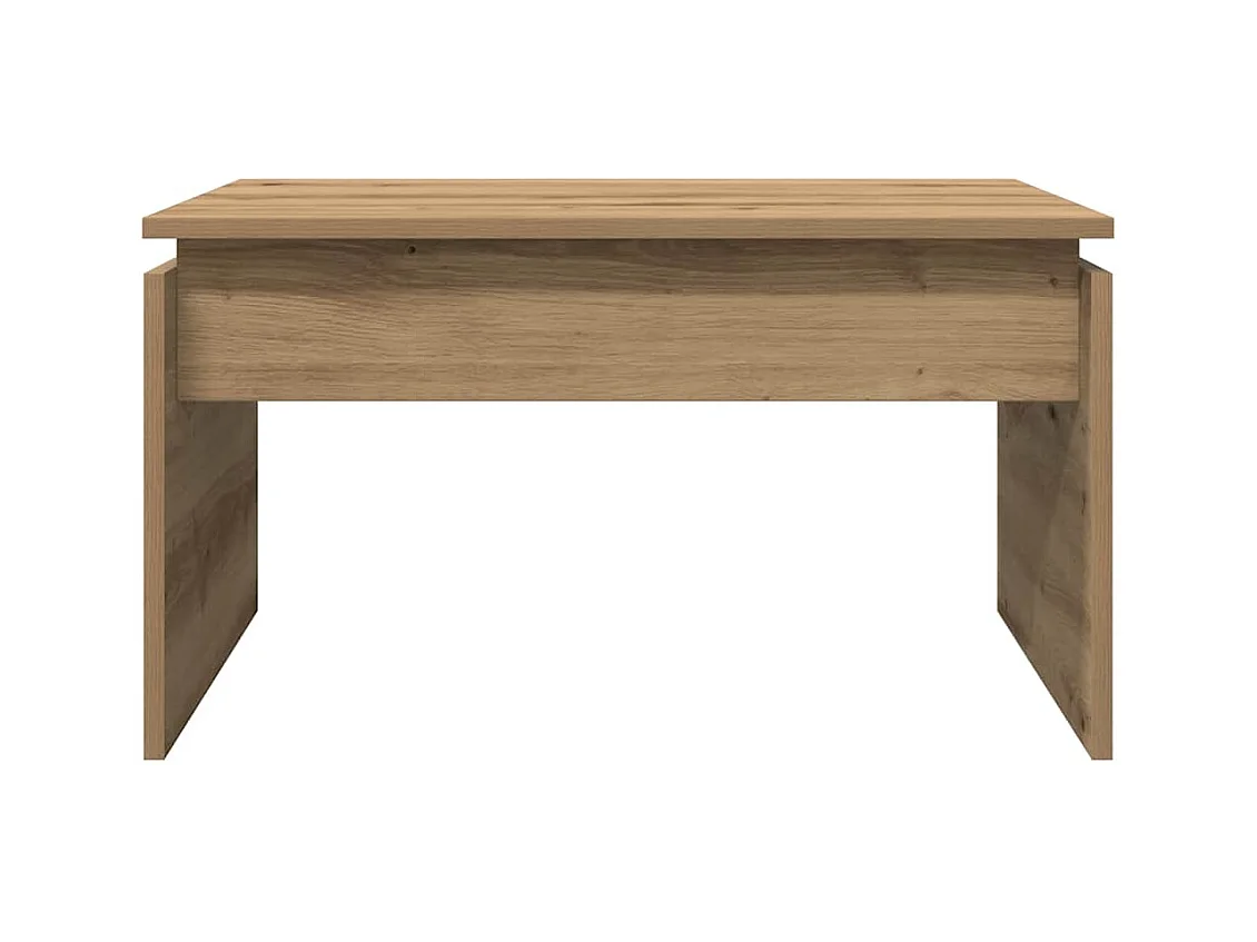 Table basse chêne artisanal 68x50x38 cm bois d'ingénierie
