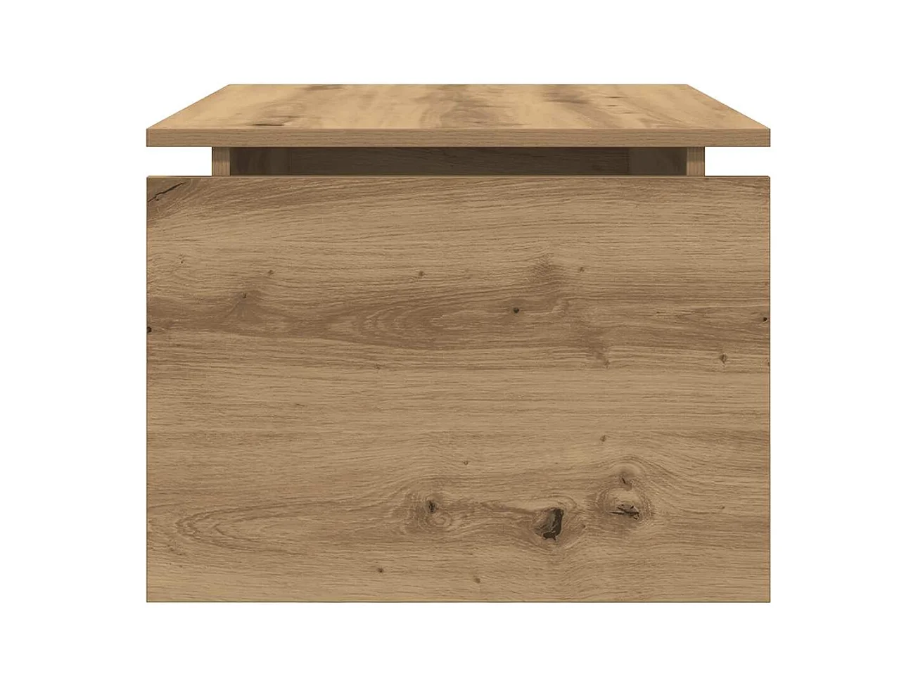 Table basse chêne artisanal 68x50x38 cm bois d'ingénierie