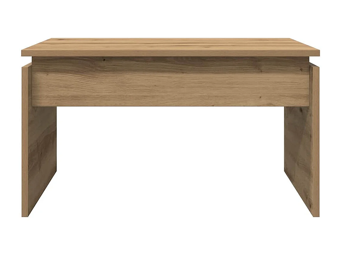 Table basse chêne artisanal 68x50x38 cm bois d'ingénierie