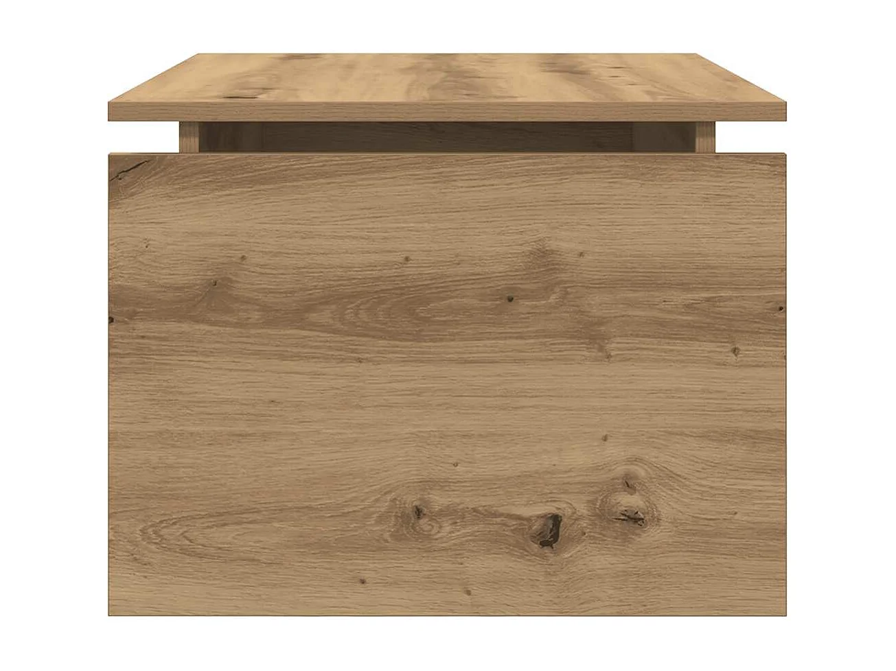 Table basse chêne artisanal 68x50x38 cm bois d'ingénierie