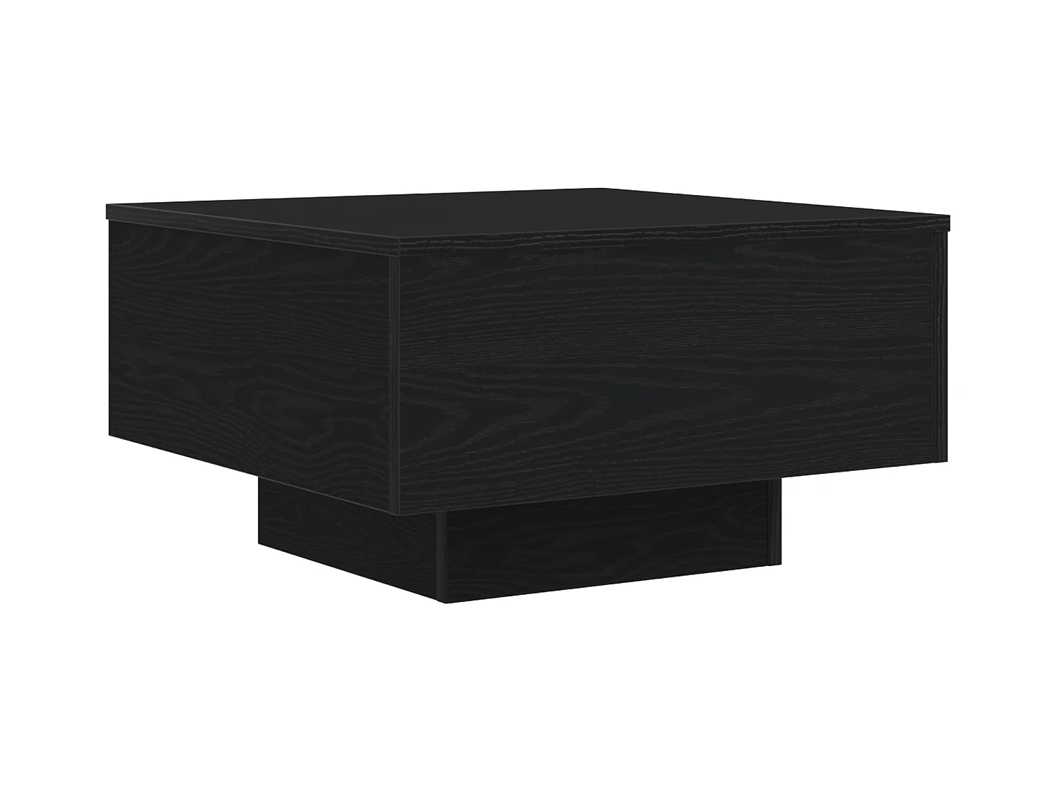 Table basse avec lumières LED Chêne noir 55x55x31 cm