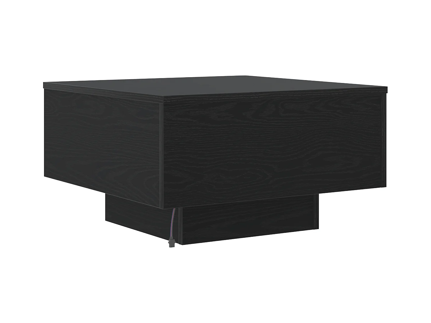 Table basse avec lumières LED Chêne noir 55x55x31 cm