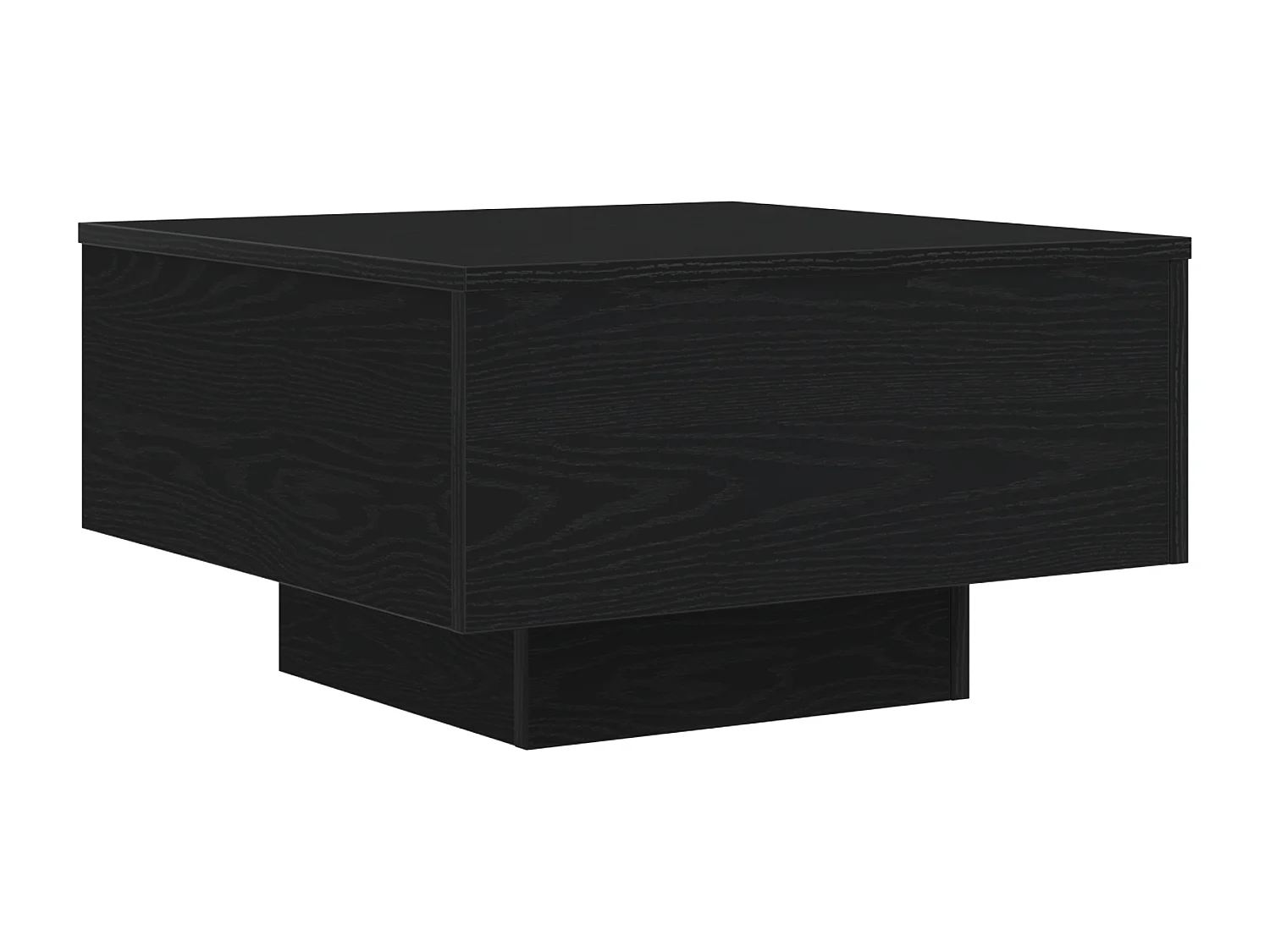 Table basse avec lumières LED Chêne noir 55x55x31 cm