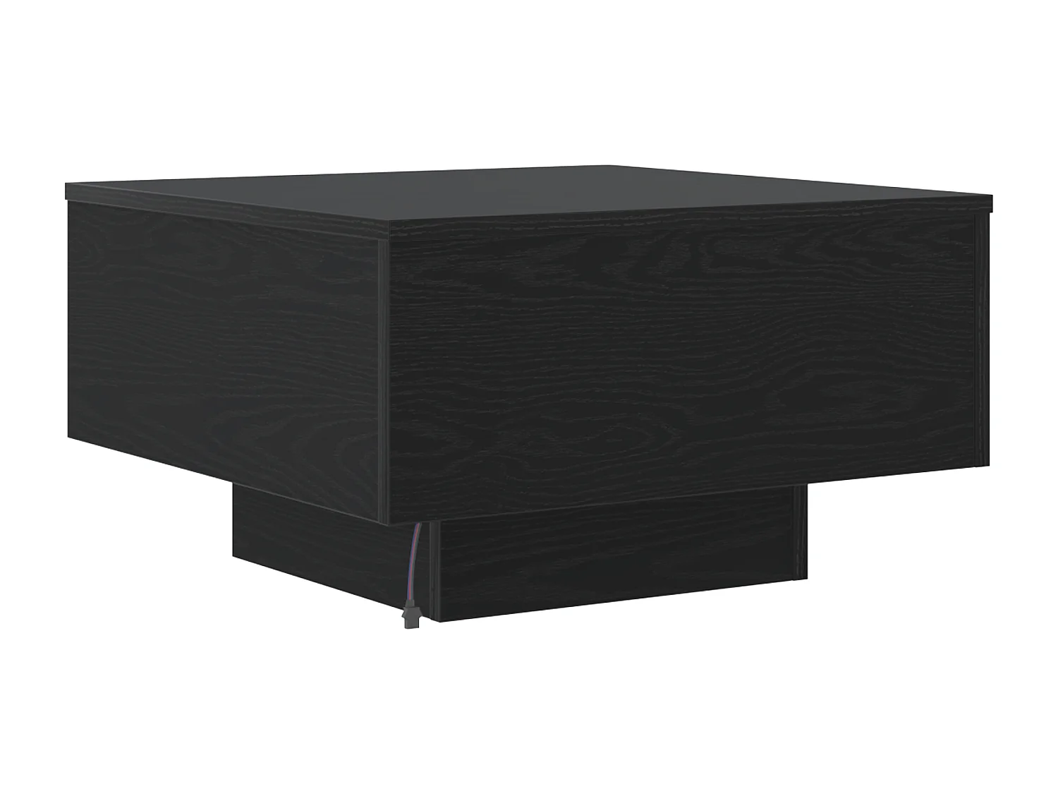 Table basse avec lumières LED Chêne noir 55x55x31 cm