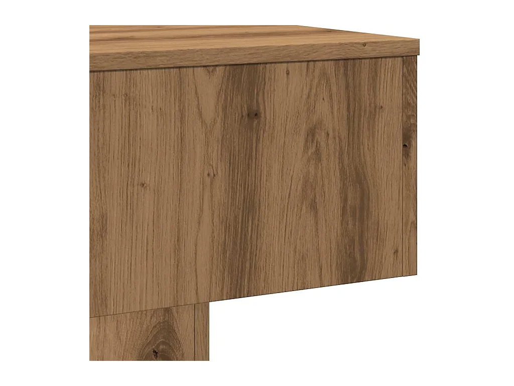 Table basse chêne artisanal 60x60x31,5 cm bois d'ingénierie