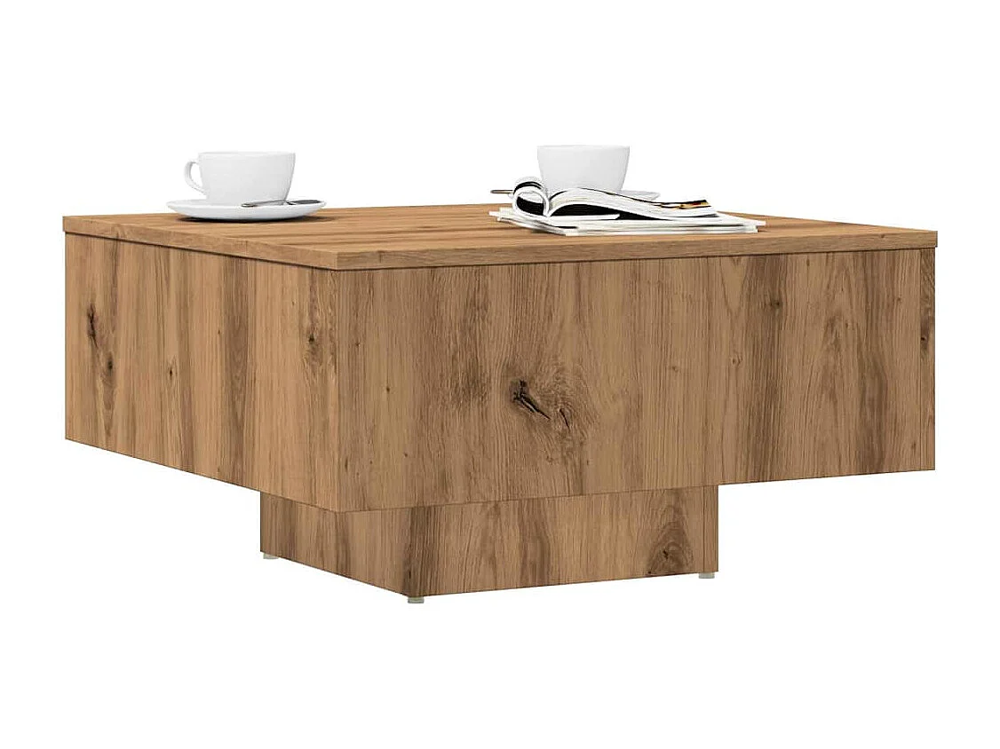 Handgefertigter Couchtisch aus Eiche 60x60x31,5 cm Holzwerkstoff
