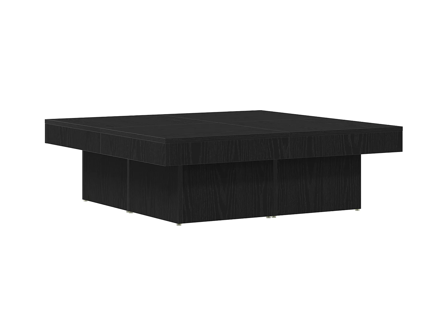 Table basse en chêne noir 90x90x28 cm en bois d'ingénierie