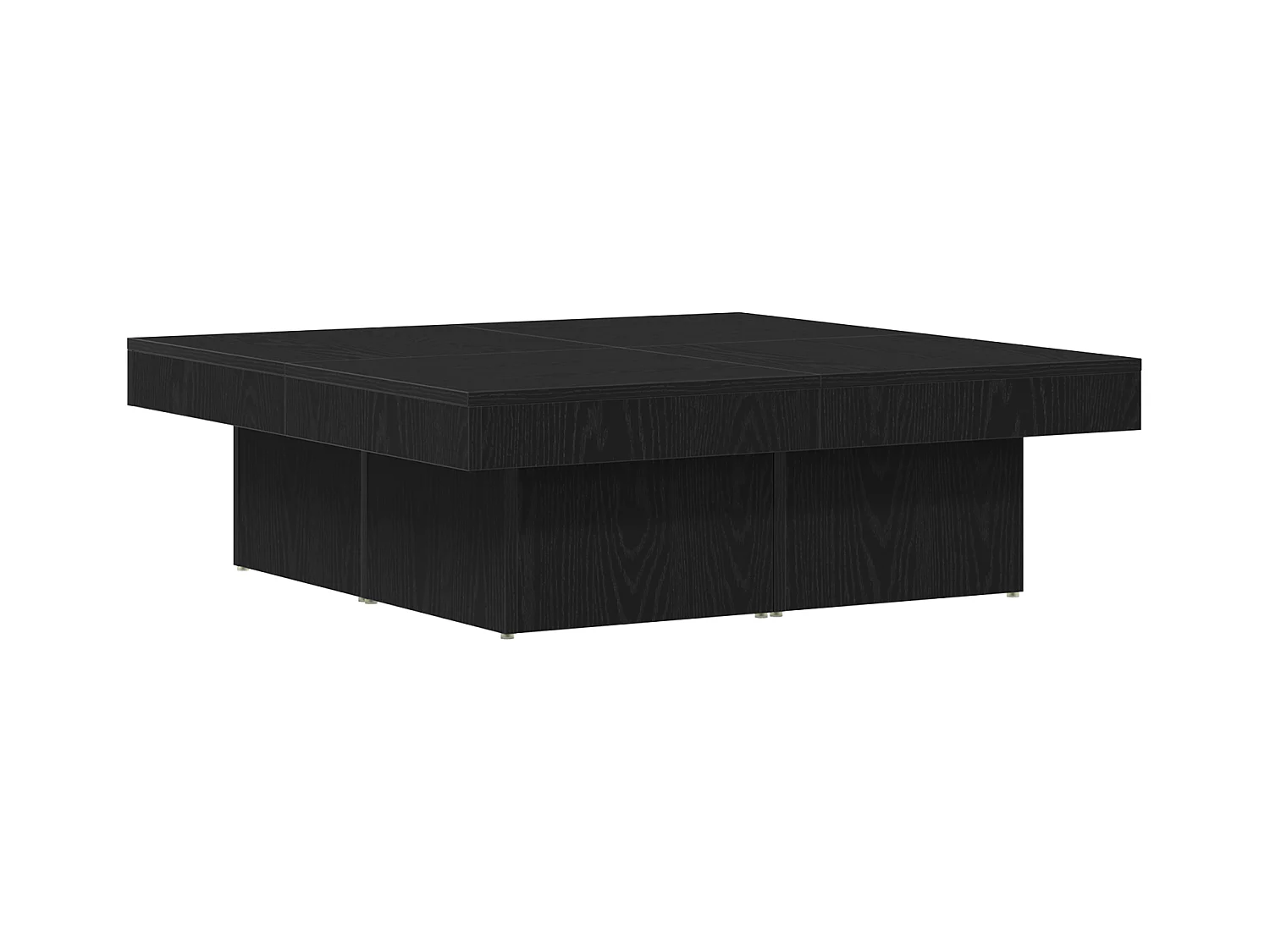 Table basse en chêne noir 90x90x28 cm en bois d'ingénierie