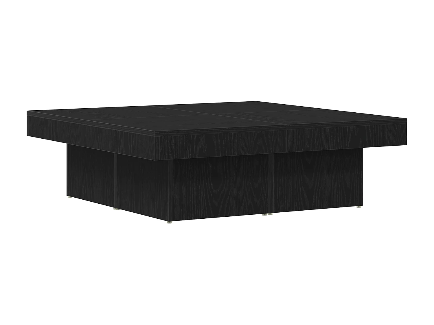 Table basse en chêne noir 90x90x28 cm en bois d'ingénierie