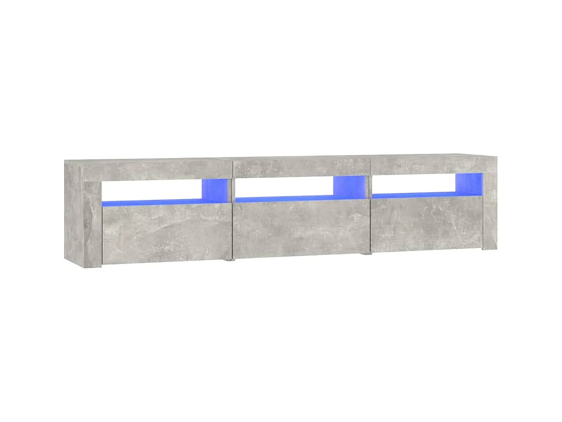 Meuble TV avec lumières LED Gris béton 180x35x40 cm