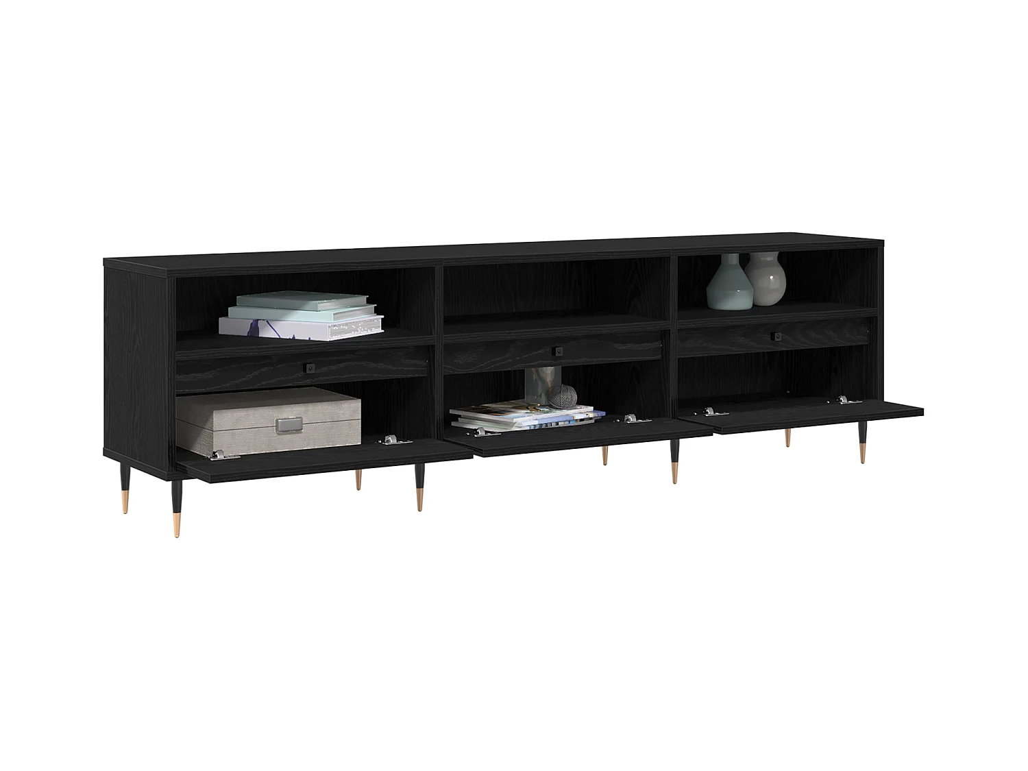 Meuble TV Chêne noir 150x30x44,5 cm Bois d'ingénierie