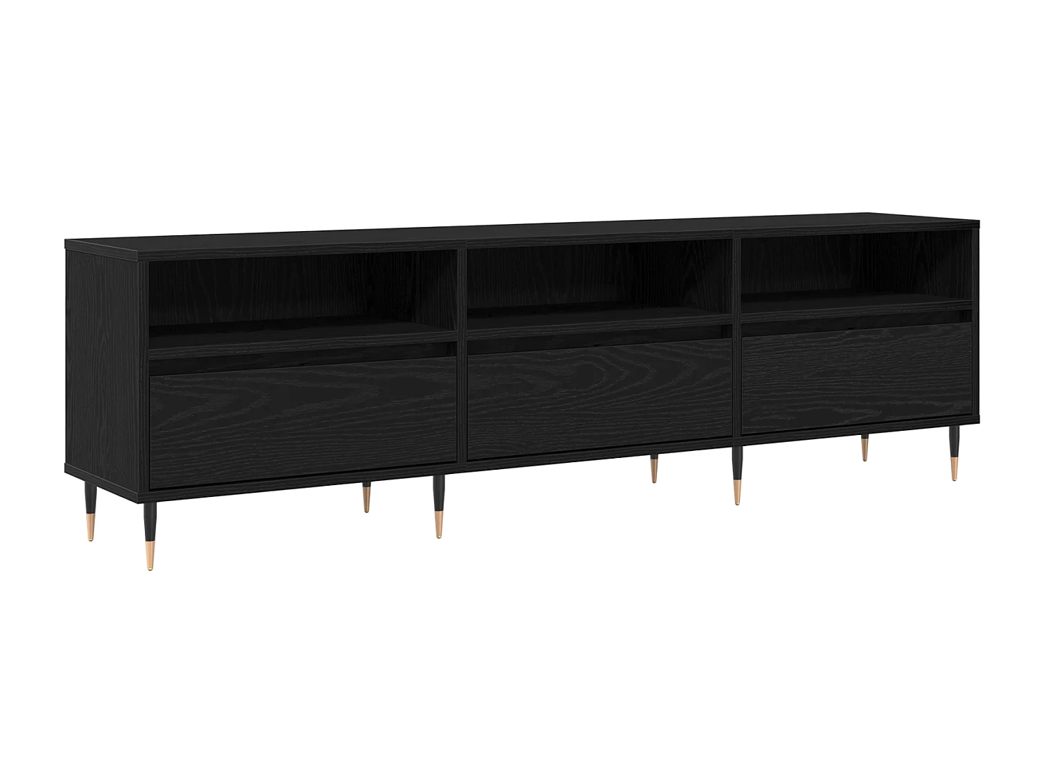 Meuble TV Chêne noir 150x30x44,5 cm Bois d'ingénierie