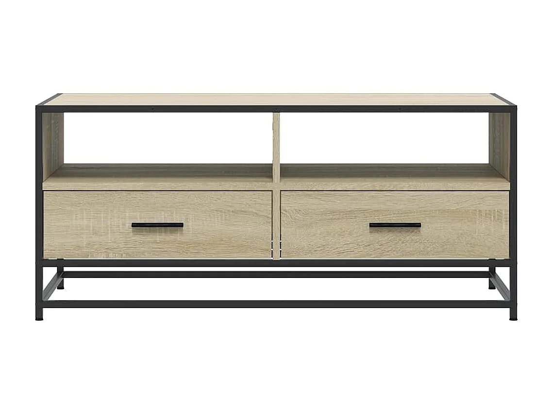 Table basse chêne sonoma 100x50x45cm bois d'ingénierie et métal