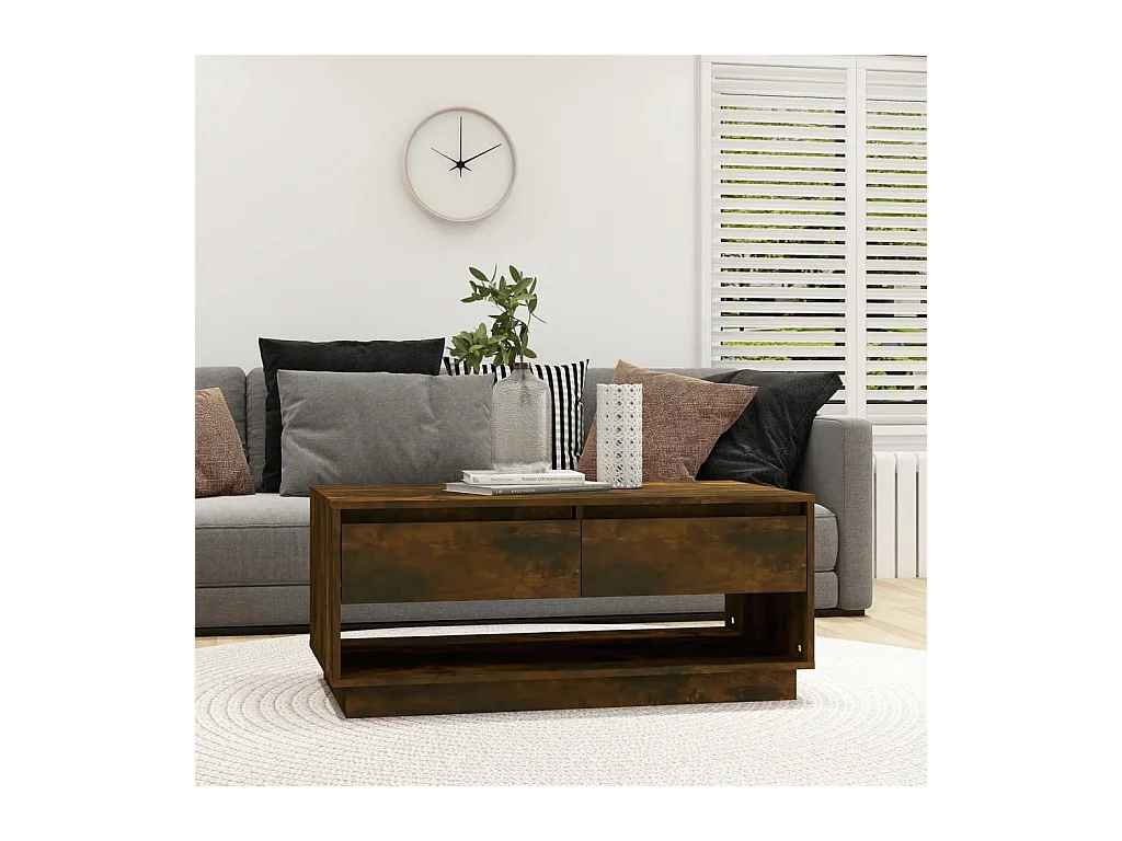 Table basse Chêne fumé 102,5x55x44 cm Bois d'ingénierie