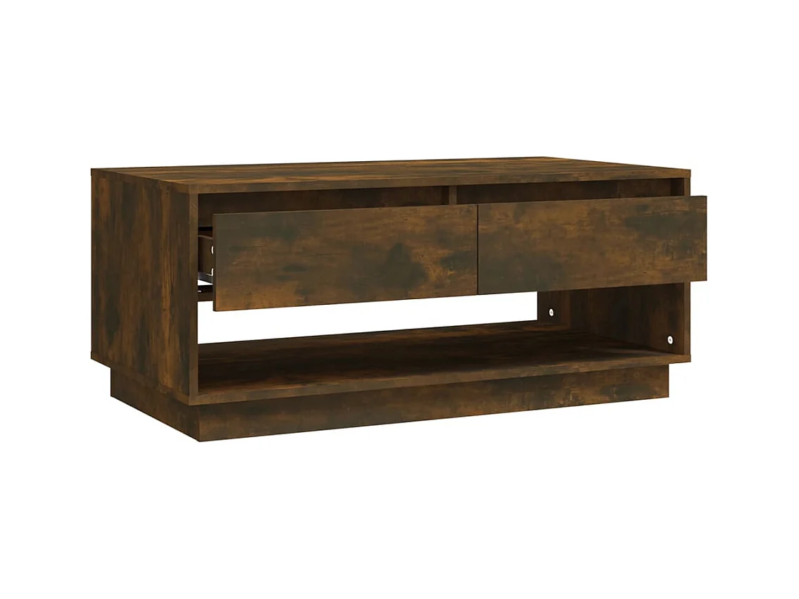 Table basse Chêne fumé 102,5x55x44 cm Bois d'ingénierie