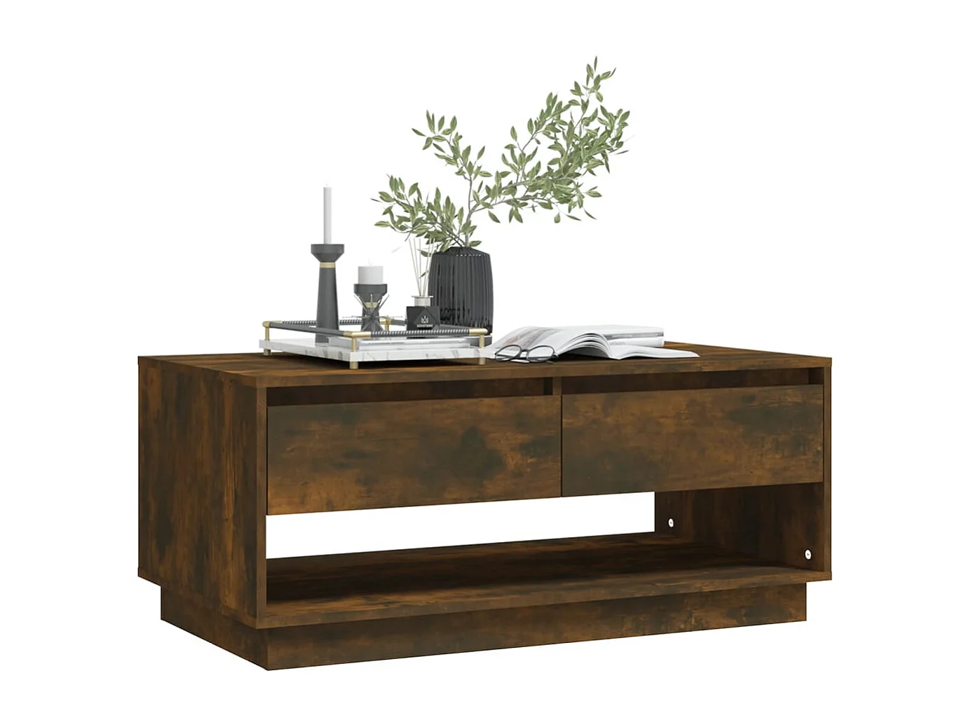 Table basse Chêne fumé 102,5x55x44 cm Bois d'ingénierie