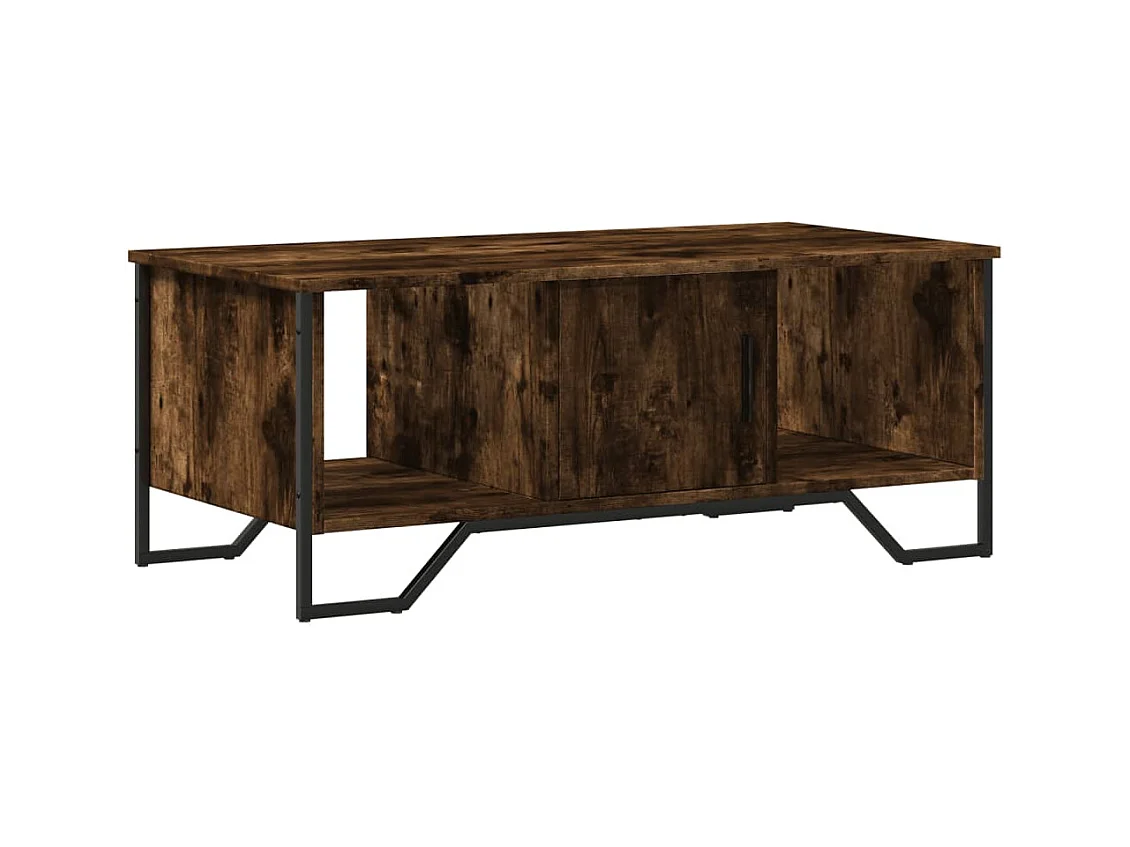 Table basse chêne fumé 100x51x40 cm bois d'ingénierie