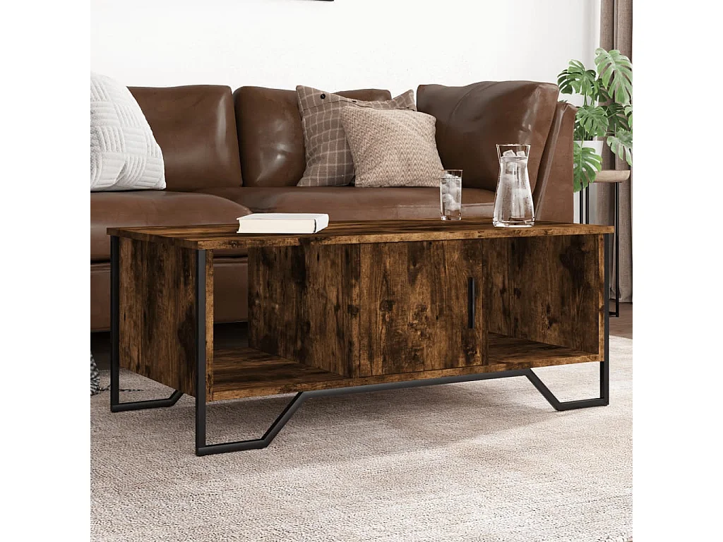 Couchtisch aus geräucherter Eiche 100x51x40 cm Holzwerkstoff