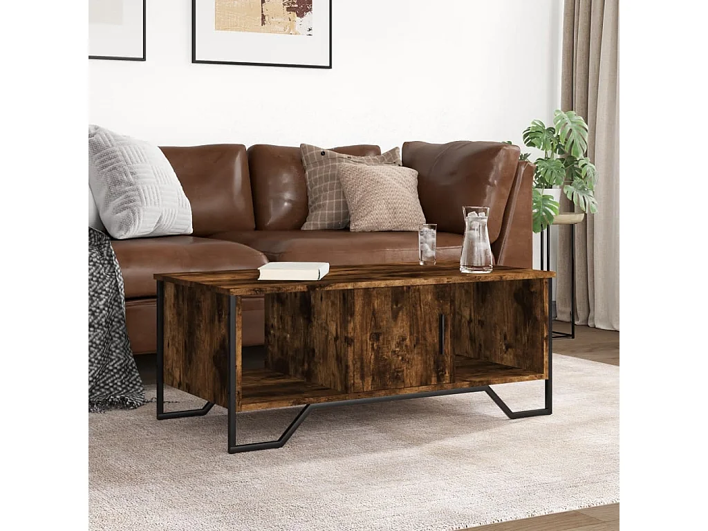 Couchtisch aus geräucherter Eiche 100x51x40 cm Holzwerkstoff