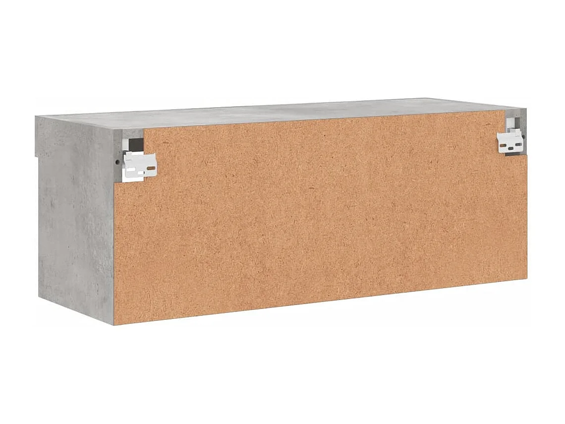 Meuble TV avec lumières LED gris béton 80x30x30 cm