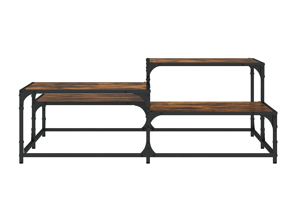 Table basse chêne fumé 107x107x40 cm bois d'ingénierie