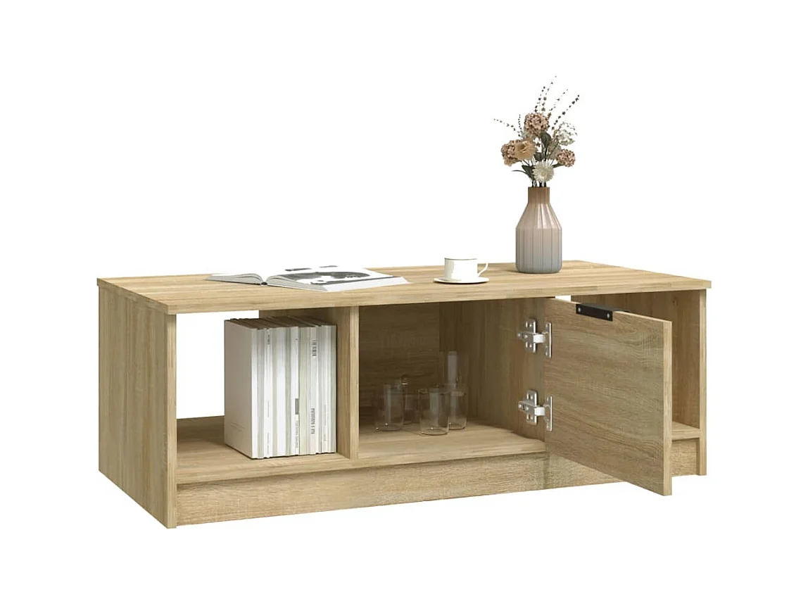 Table basse chêne sonoma 102x50x36 cm bois d'ingénierie