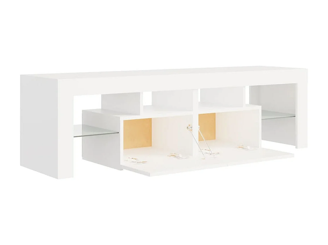 Mobile porta TV con luci LED Bianco 140x36,5x40 cm