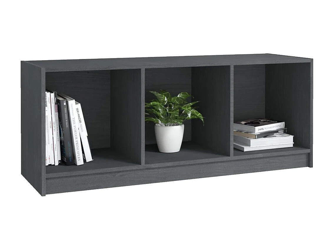 Meuble TV Gris 104x33x41 cm Bois de pin massif