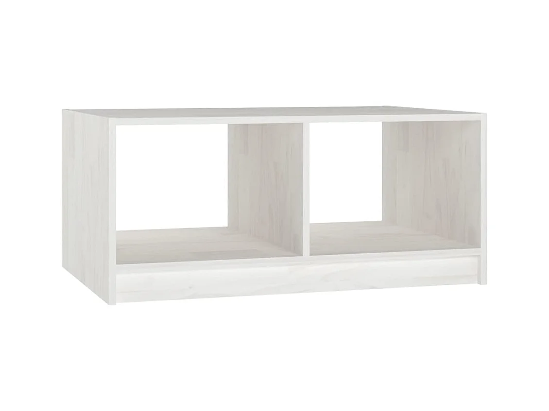 Table basse blanc 75x50x33,5 cm bois de pin massif
