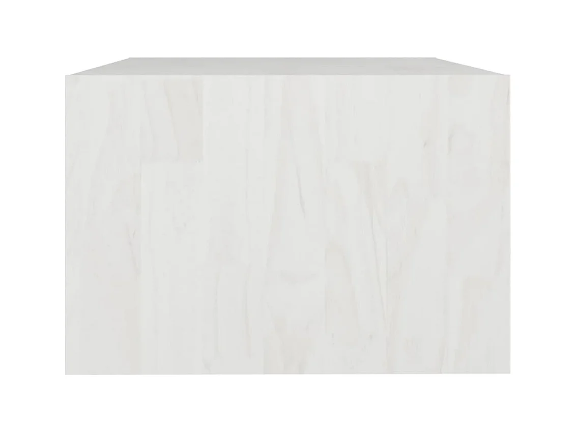 Table basse blanc 75x50x33,5 cm bois de pin massif