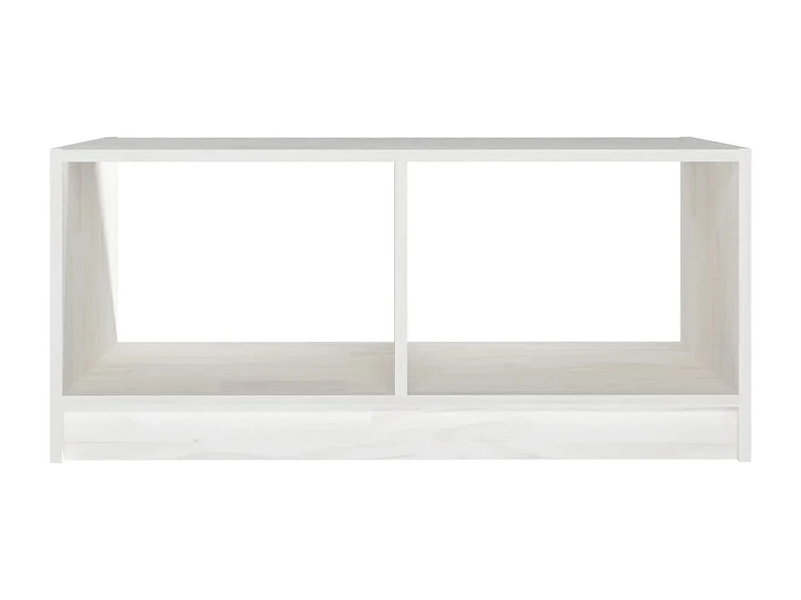 Tavolino bianco 75x50x33,5 cm in legno massello di pino