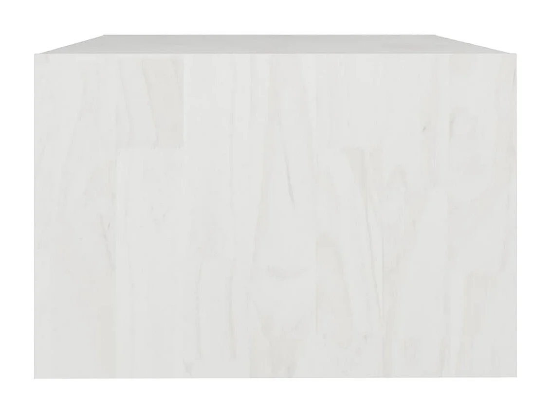 Tavolino bianco 75x50x33,5 cm in legno massello di pino