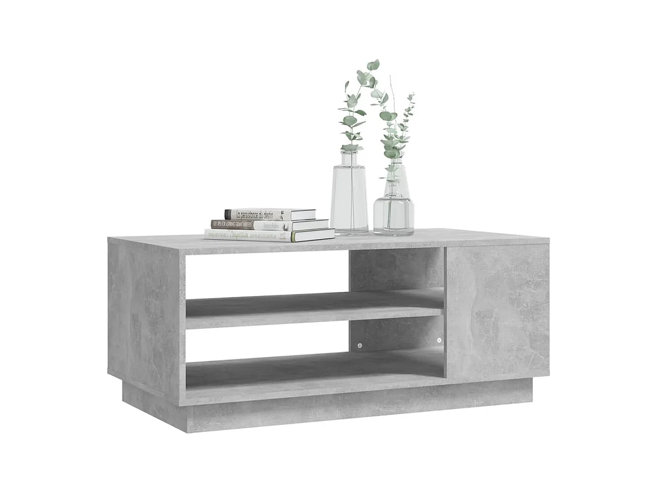 Betongrijze salontafel 102x55x43 cm bewerkt hout
