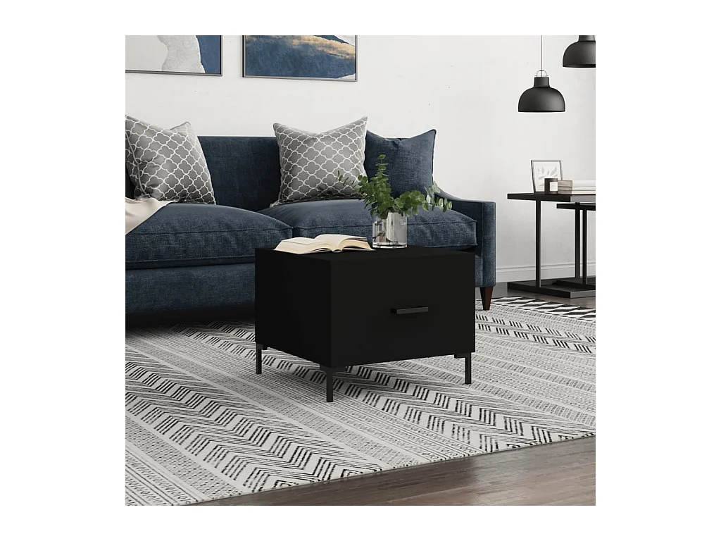 Table basse Noir 50x50x40 cm Bois d'ingénierie