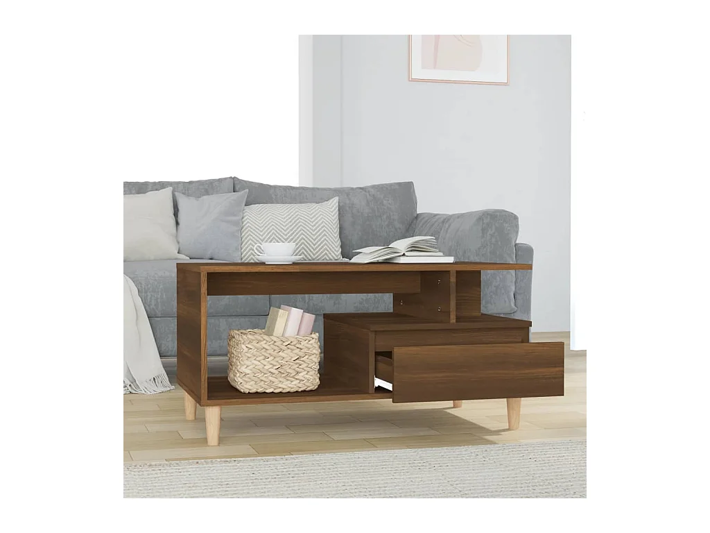 Couchtisch Braune Eiche 90x49x45 cm Holzwerkstoff