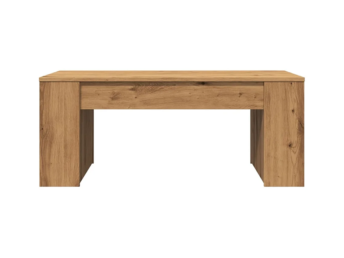 Tavolino da caffè in rovere fatto a mano 102x55x42 cm in legno ingegnerizzato