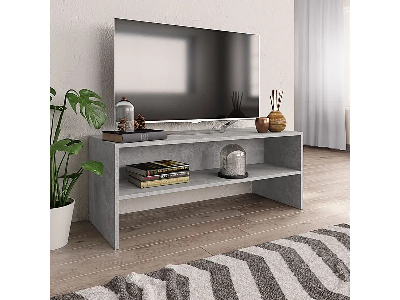 Betongrijs tv-meubel 100x40x40 cm bewerkt hout