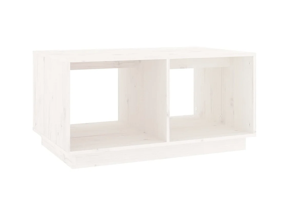Table basse Blanc 80x50x40 cm Bois massif de pin