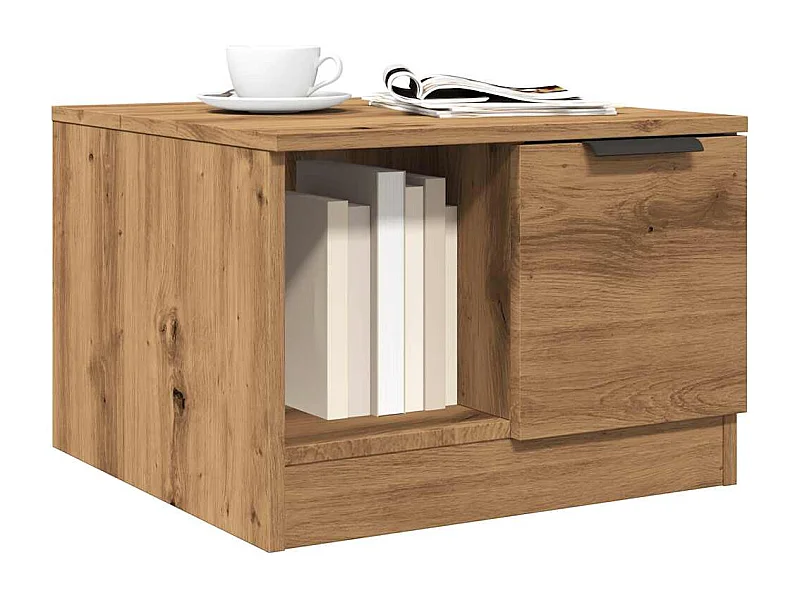 Mesa de centro de roble artesanal 50x50x36 cm madera de ingeniería