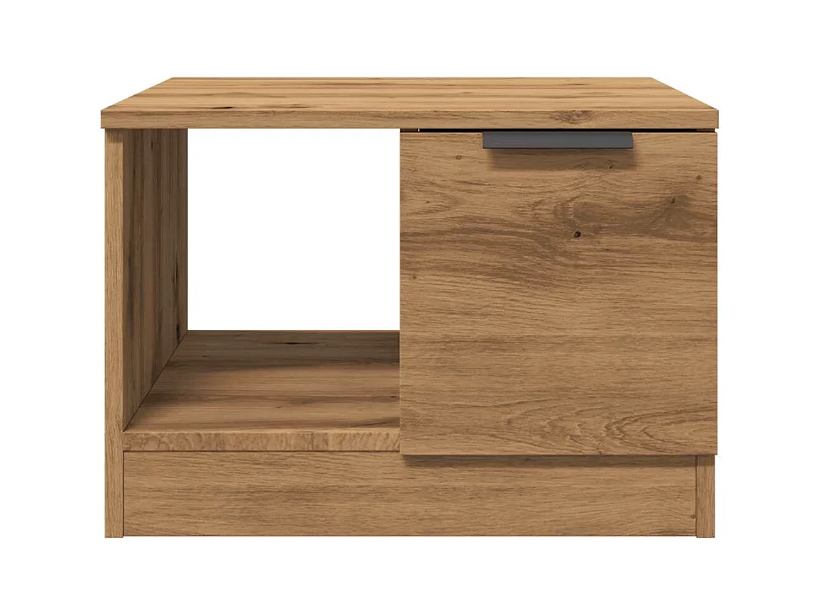 Table basse chêne artisanal 50x50x36 cm bois d'ingénierie