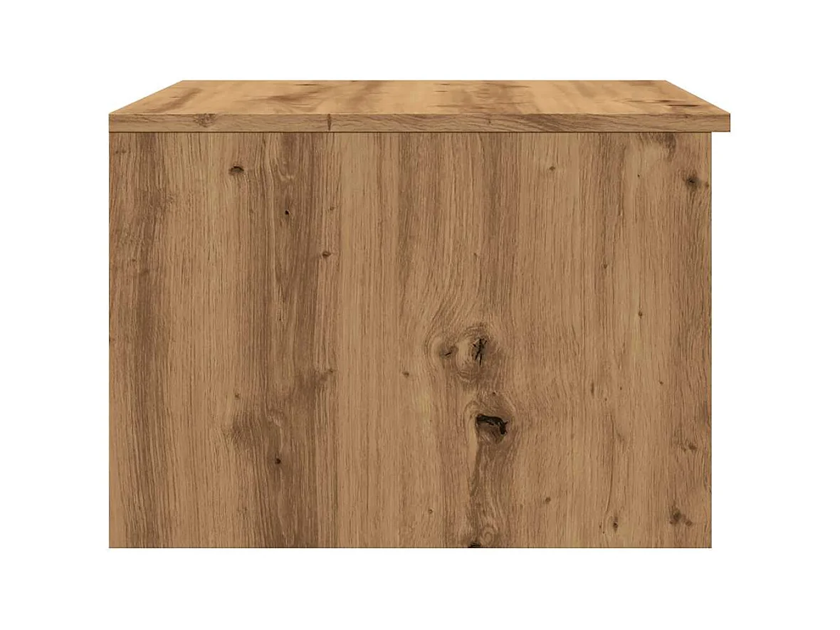 Table basse chêne artisanal 50x50x36 cm bois d'ingénierie