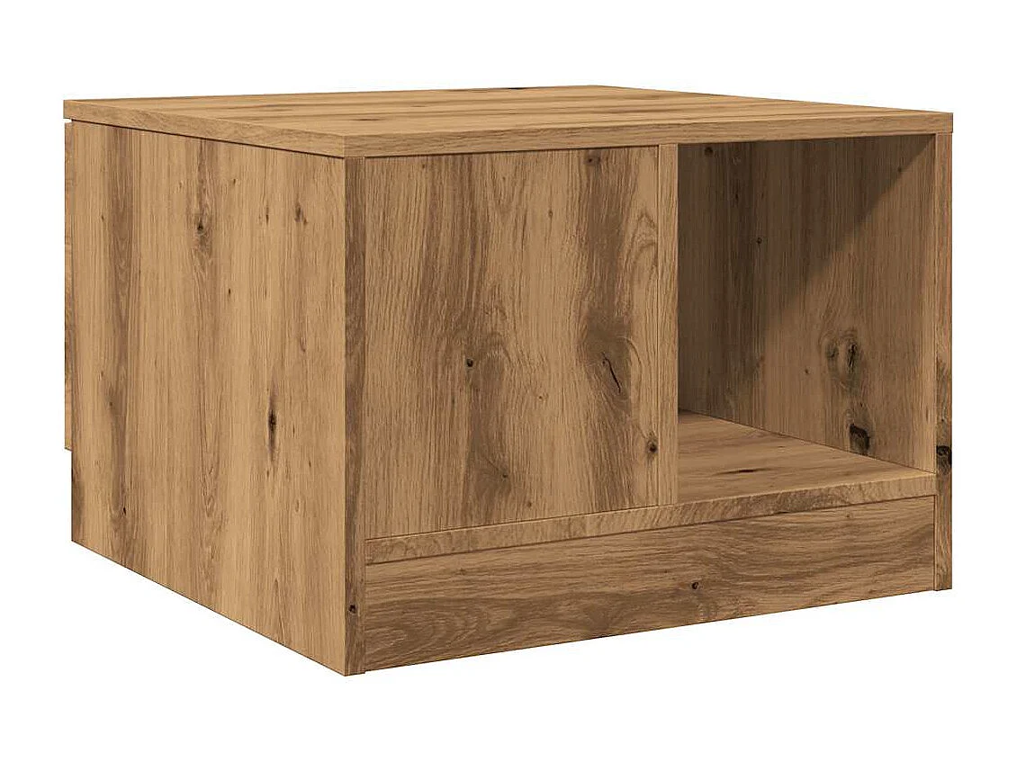 Mesa de centro de roble artesanal 50x50x36 cm madera de ingeniería