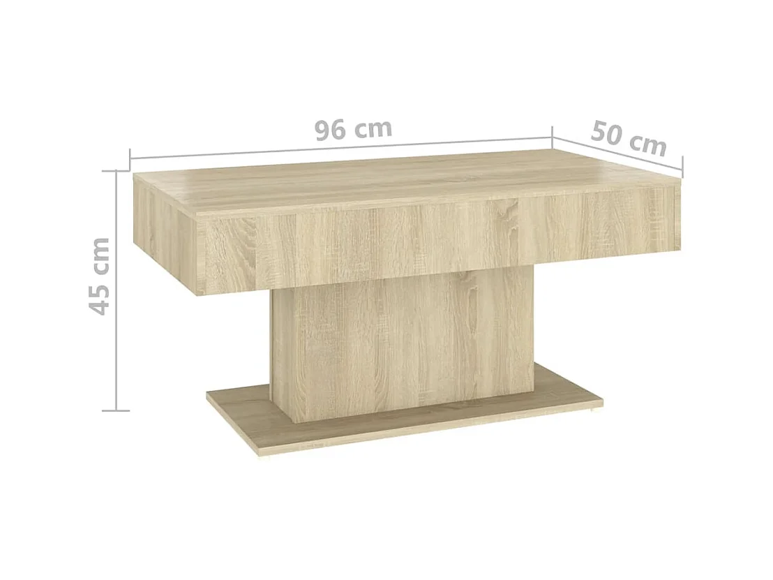 Table basse chêne sonoma 96x50x45 cm bois d'ingénierie